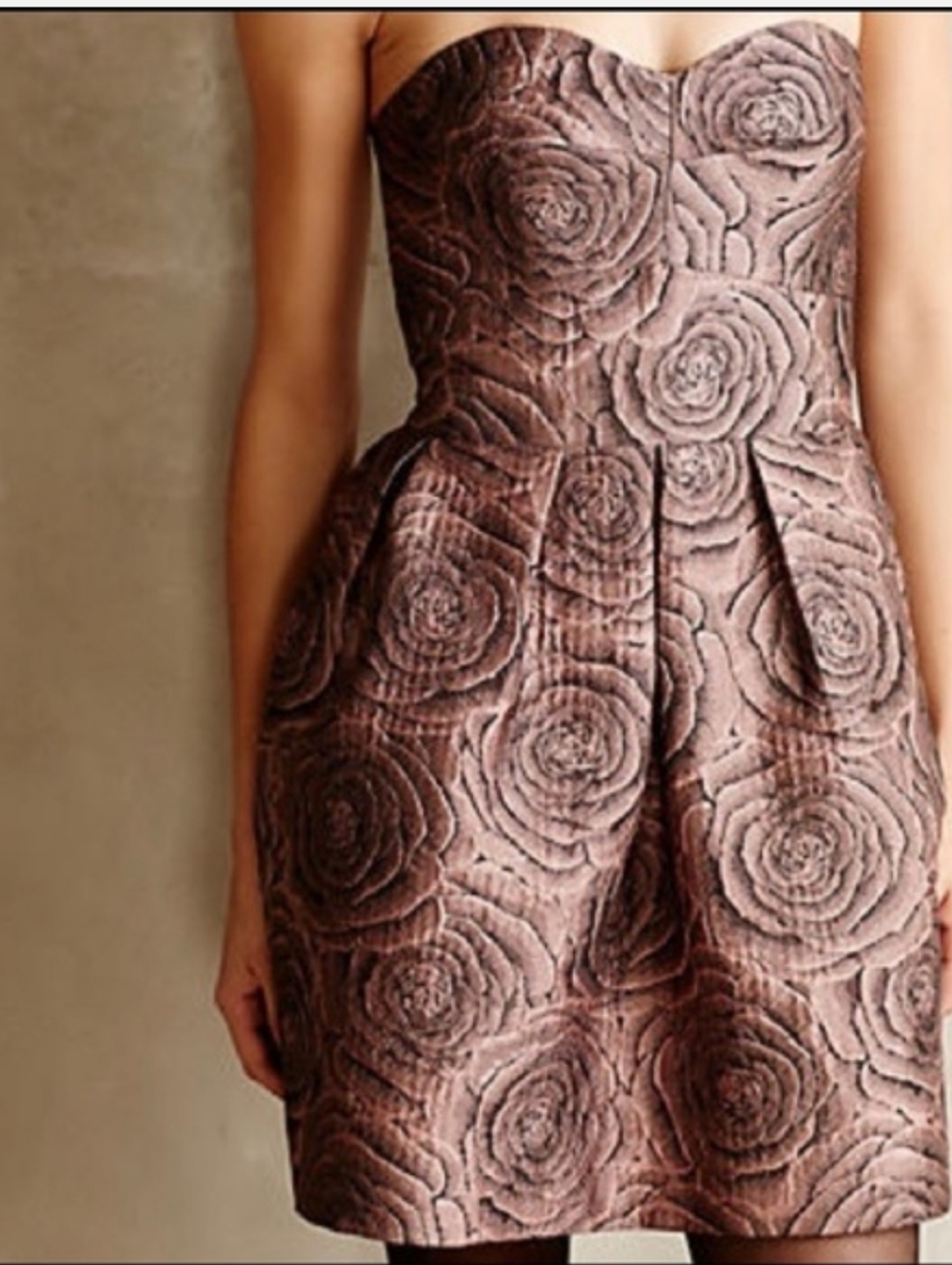 Hutch Rose Brocade Strapless Mini Sz 10